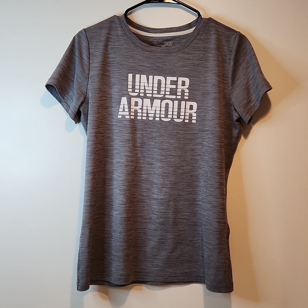 Under Armour Heat Gear T Shirt Women's Size Medium MD/M/M Loose Fit Gray